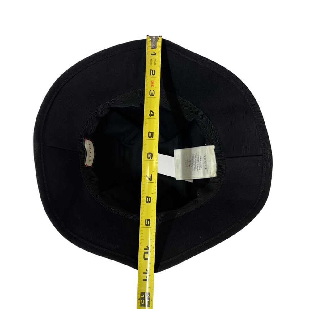 $590 Gucci FW20 Black Embroidered Patch La Saison Logo Bucket Hat Unisex XL - Picture 7 of 10